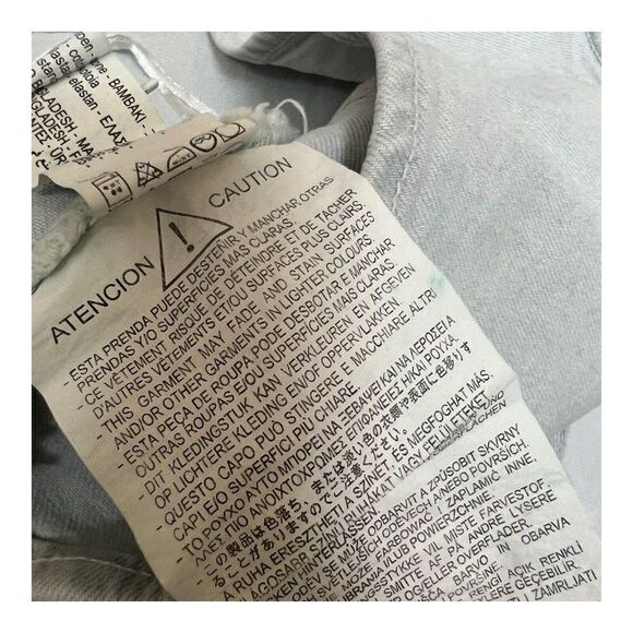 Zara Top Women’s XL Blue Denim Cropped Bandana Zipper Y2K Spaghetti Straps - Picture 6 of 8